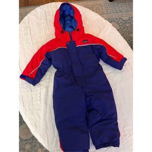 Patagonia Kids Red and Blue Puffer Jacket